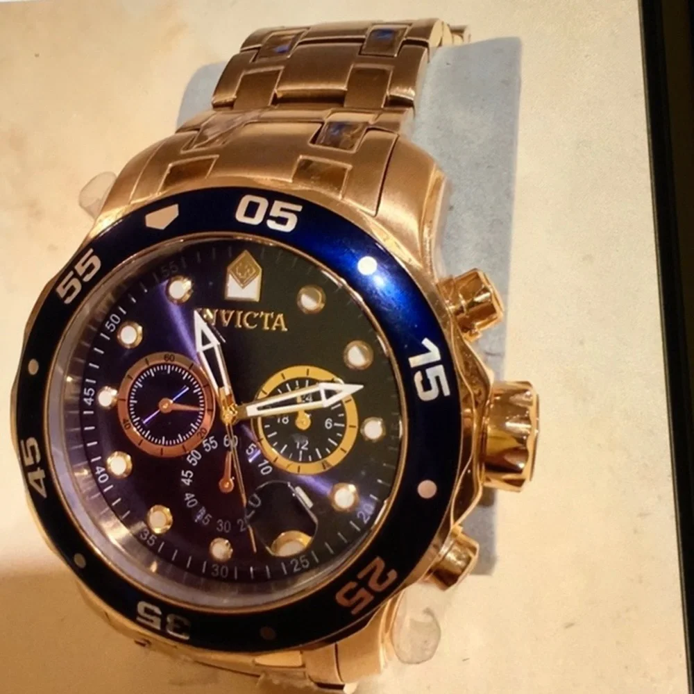 Invicta Gold and Black Men's Chronograph Watch New W/O Box